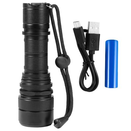 Super Bright 2000LM LED-ficklampa Zoombar Vattentät utomhus