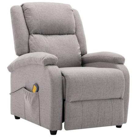 Vidaxl Massagefåtölj Ljusgrå Tyg Grå