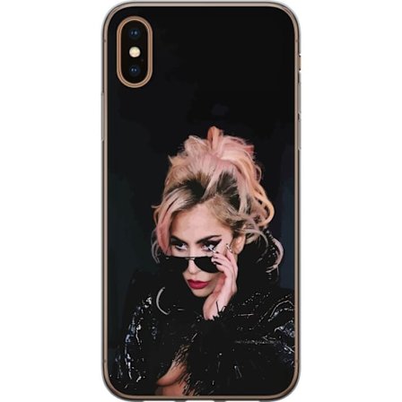 Kompatibelt Mobildeksel til Apple iPhone XS Max Lady Gaga portrett med solbriller og dramatisk sminke i mørk glamorøs stil