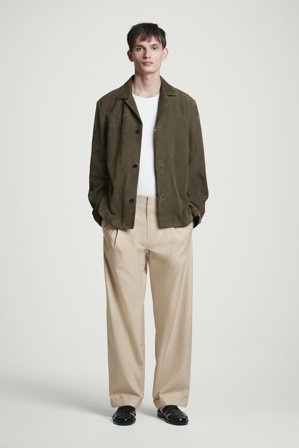 COS Herren Schmal Zulaufende Hose Aus Baumwolle Mit Umschlag - Beige