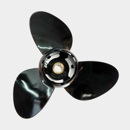 Polastorm propeller 9 1/4" x 12" för Suzuki 8-20hk utombordare, svart aluminium, 3-bladig högkvalitativ båtpropeller
