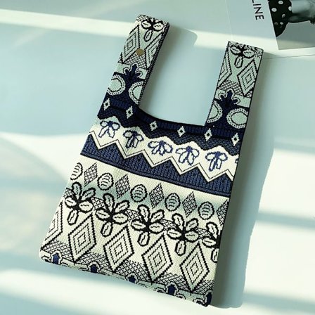 Stickad handväska Knot handledsväska 1 1