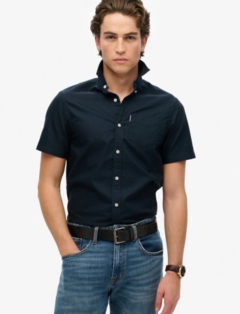 Superdry Oxford S/S Shirt - Navy - XXL
