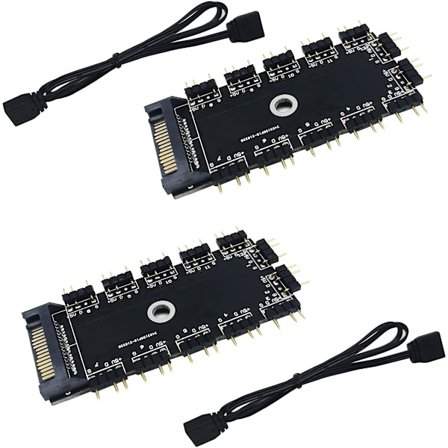Argb Hub, CTRICALVER 1 till 11 portar ARGB HUB 5V 3Pin RGB Splitter Hub med SATA/IDE-port (2 st)
