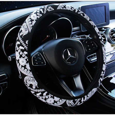 Lin etnisk stoff Universal bil Elefant bilrattdeksel