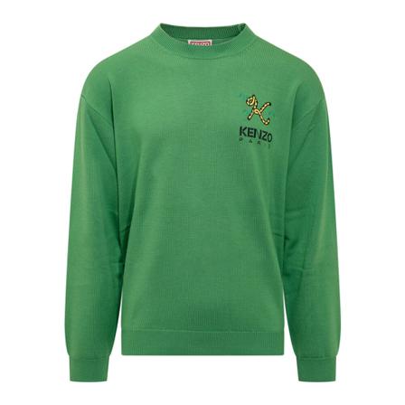 Kenzo Round-neck Strik Grøn, Herre Strik, Størrelse: M