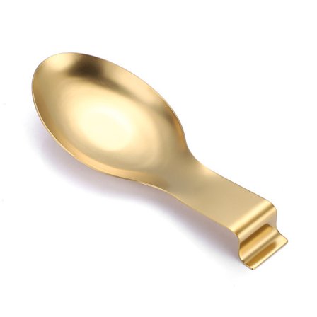 Matt guld skedstöd, rostfritt stål skedhållare för spis, K