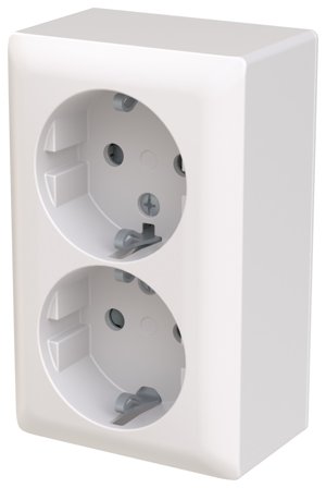 ABB Saga 402EA-916 Stikkontakt 2-vejs, overflademonteret, Kontakter & stikkontakter