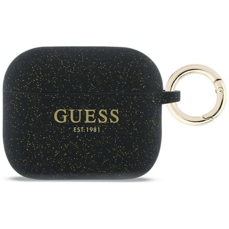 Guess Silikon Glitter Ringfodral för AirPods Pro 3 - Svart