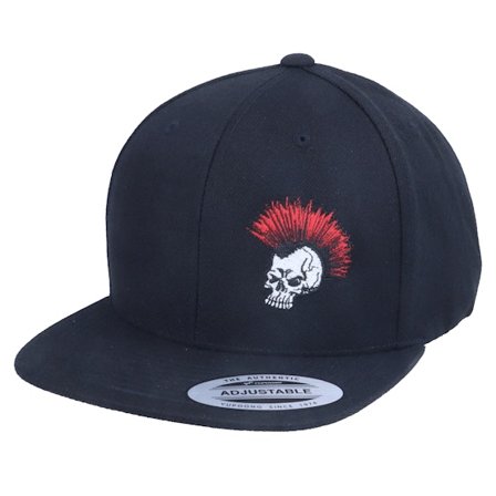 Iconic - Black - snapback - Cap - Kids Skull Punk Mohawk Black Snapback - Hatstore