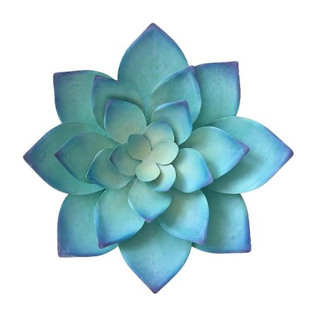 Metallblomst Tredimensjonal Veggdekorasjon Malt Kunstig Blomst Sukkulenter