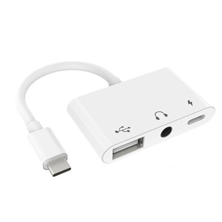 Adaptere 3-i-1 USB C til 3,5 mm Audio OTG Adapter