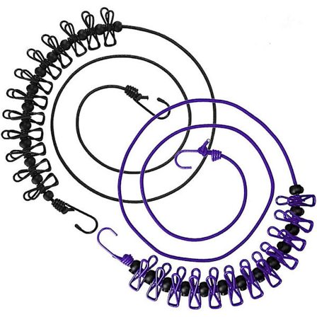 Fleksibel Tøjstativ, Wanxida Bærbar Tøjstativ Med 13 Sorte Positionsløkker Til Camping Vandreture Strand Rejser Og Hjemmebrug Tørring (sort
