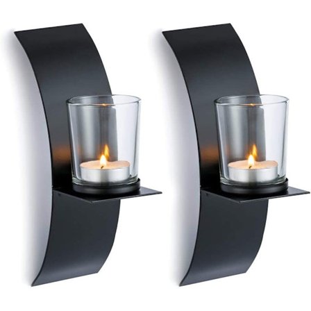 Vintage vegglysestake, kreativ jernlysestake, hjem og hage veggdekorasjoner, svart