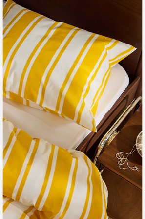 Jotex - Putetrekk Økologisk Gul/hvit - DEBBIE - Kjøp Putevar hos Jotex