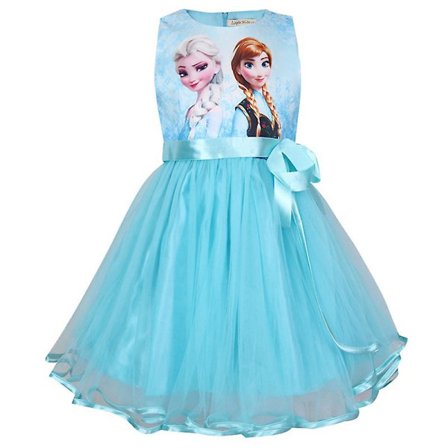 Tjejer Frozen Princess Anna Elsa Ärmlös Tutu Tyllklänning