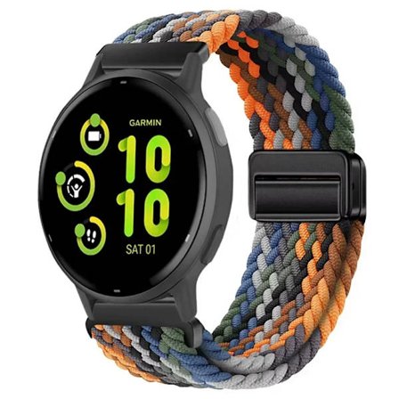 20mm 22mm Nylonarmband för Garmin Vivoactive 5/Active 5 Justerbart magnetiskt armband för Garmin Forerunner 55 165 Vivomove Trend
