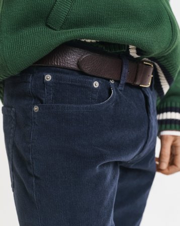 GANT Herren Slim Fit Cordjeans (34/30) Marineblau