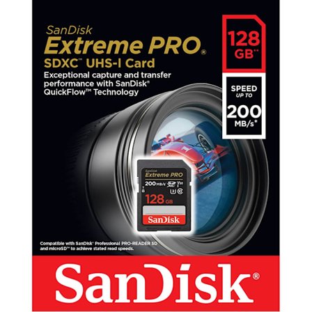 SanDisk SDXC Extreme Pro 128 GB Minneskort