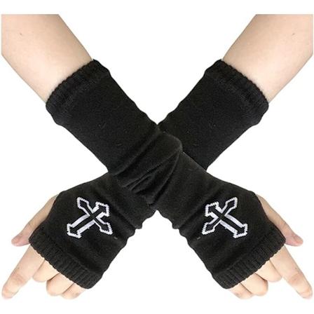 par kvinnor goth arm arm cool rock hip hop punk handskar fingerlösa handskar för kvinnor flicka kostymfest nattklubb svart