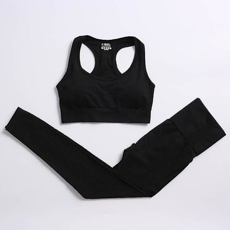 2-delat set Kvinnor Träningskläder Gym Set Fitness Sportkläder Crop Top Sports BH Sömlösa Leggings Active Wear Outfit Kostym C