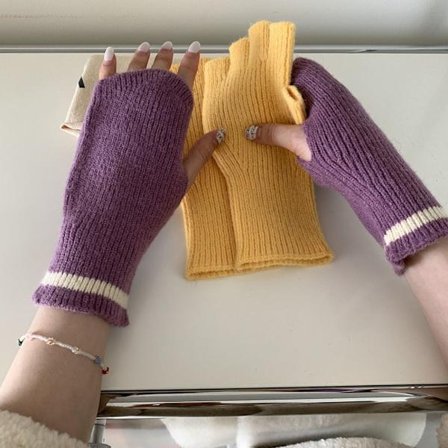 1 Par Half Finger Handskar Fingerless vantar LILA