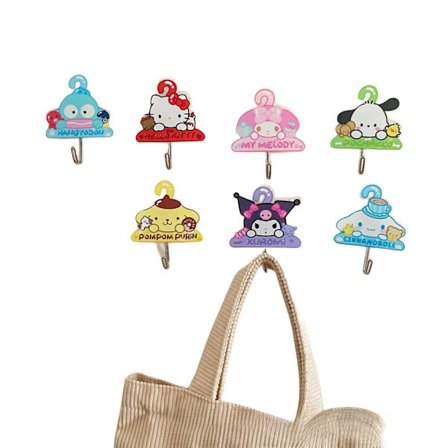 Ovienkoukku Sanrio Pacha Dog Kurome Kylpyhuonekoukku Söpö Akryyli Saumaton koukku Ei lävistystä (7 kpl)