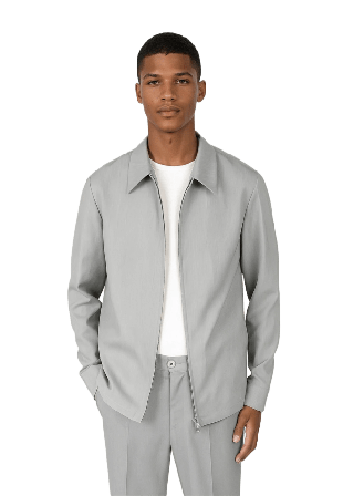Ciszere Evander Suit Zip Overshirt Skjortor Herr Grå L