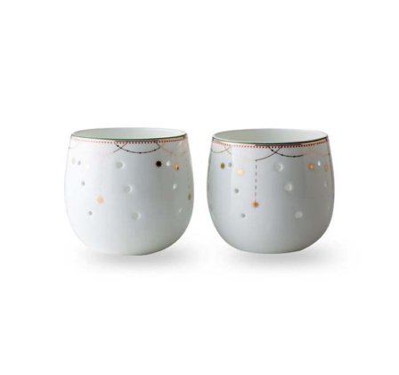 Wik & Walsøe Julemorgen Girlander Telyslykt 2stk