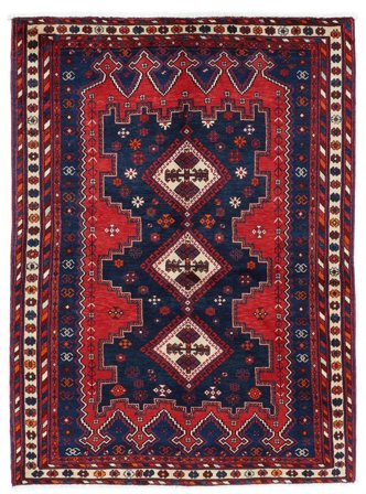 Handgeknoopt Afshar Vloerkleed 157X220 Wol Zwart/Donkerrood Klein