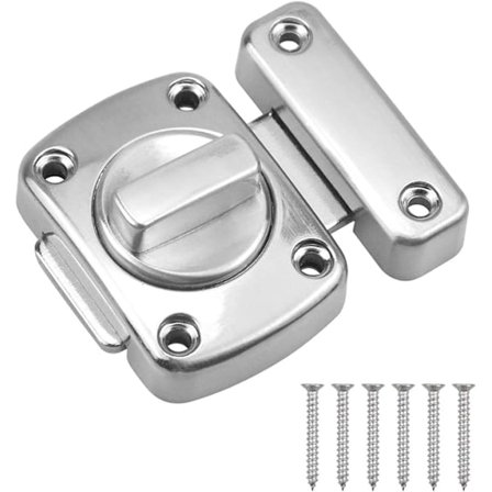 Dørlås Små Låser Sikkerhetsdørlås Sink-legering Låser Lås for Dør Bad Soverom Toalett med 6 Skruer