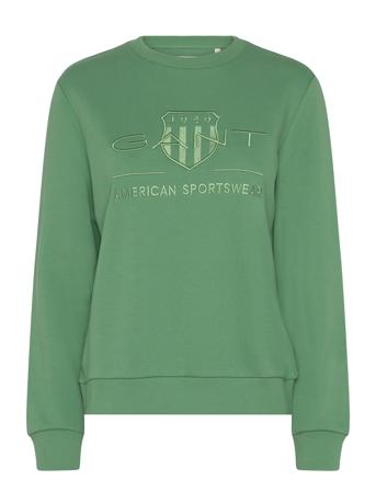 Reg Tonal Shield C-Neck Sweat Tops Sweat-shirts & Hoodies Sweat-shirts Green GANT