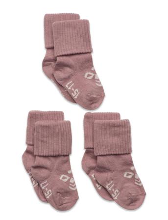 Sora 3-Pack Sock Socks & Tights Baby Socks Vaaleanpunainen Hummel