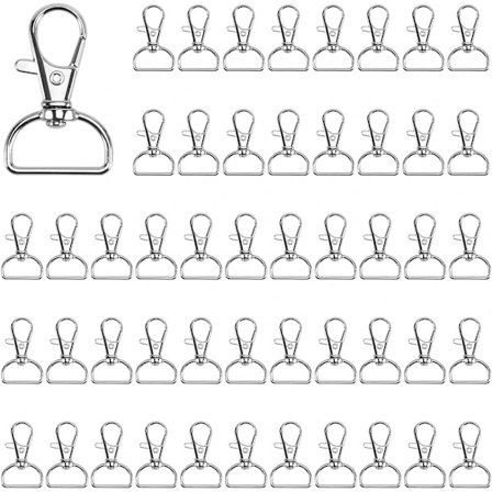 /EA/50 st roterande nyckelringar, karbinhake nyckelhållare, vridbar hummer