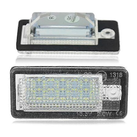 2 st LED-nummerplåtslampor för bil, vita - A3 S3 8P A4 B6 B7 A5 A6 4F A8 S8 C6 Cabriolet DB