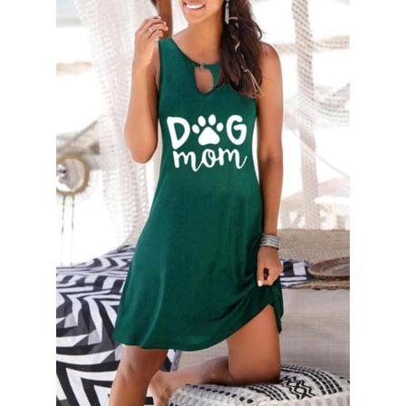 Ärmlös Klänning Sommartryck Print Casual Klänning Med Rund Hals L