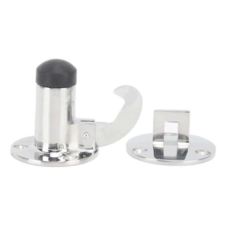 Dörrstopp med fäste, krokmodell, dörrfång, stopp för båt, husbil, husvagn, fjäderlås, marin