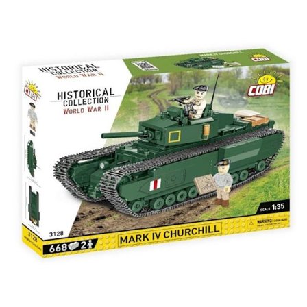 Byggelegetøj - COBI - Mark IV Churchill - 668 elementer - Grøn - Skala 1:35