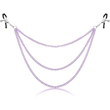 Brystvorteklemmer til voksenleg, ikke-piercing brystvorteklemmer til kvinder, falske kropssmykker, justerbar tredobbelt kæde rustfrit stål 