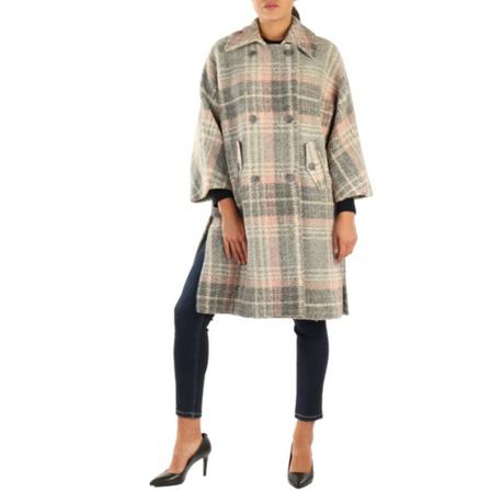 Manila Grace Double-Breasted Coats Grå, Dame Uldfrakker