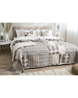 Ternet sengetæppe Beige