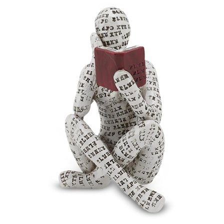 Harpiks Abstrakt Tænker Skulptur, Læser Kvinde Figur, Bogorm Skulptur, Læser Kvinde Figur, Pulp Cast Kontor Ornamenter, Samleobjekter