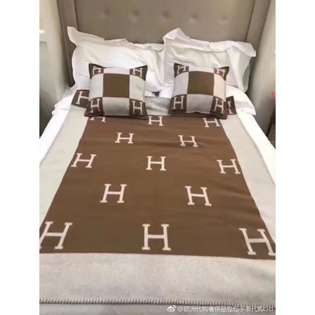 H-bokstav Filt Modern Enkel Imitation Kashmir Ull Stickad Filt