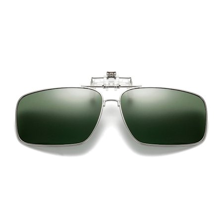 Uppfällbara Metall Clip-on Solglasögon Flip Up Grön