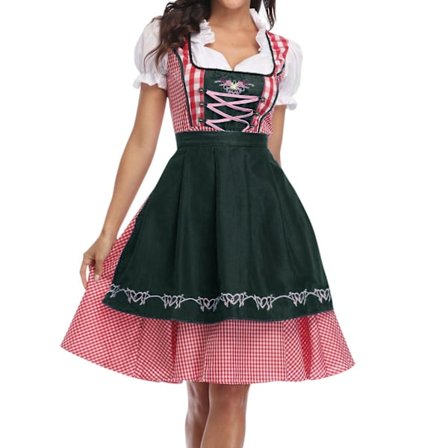 Utsökt piga klänning dark green L