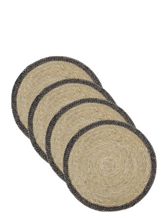 house doctor | Dækkeserviet, Hdspace, Sort/Natural | 40X40X2CM