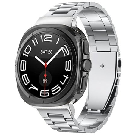 Samsung Galaxy Watch Ultra 47mm 3-Bead Titanium Alloy Armband Ersättningsklockarmband - Silver