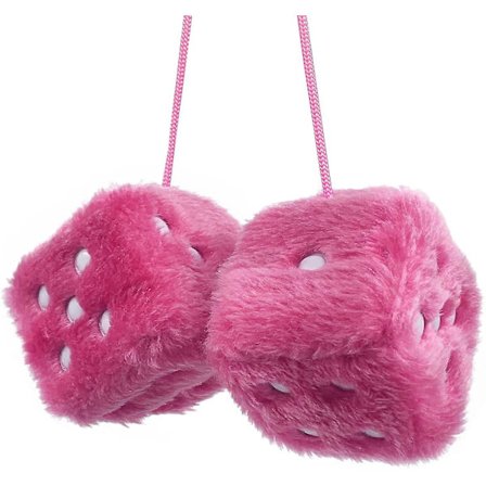 Par Retro Kvadrat Spegel Hängande Par Plysch Tärningar Med Prickar Bil Dekoration