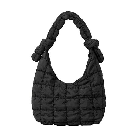 Quiltet mulepose til kvinder Clouds taske SORT