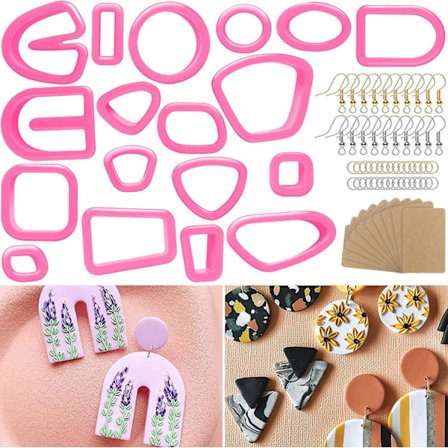 118 stk. Polymer Clay Udstikkere Sæt til Smykkefremstilling med Tilbehør og Tasker